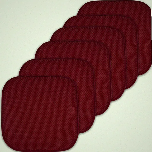 2-Pack Memory Foam Non-Slip Chair/Seat 16" x 16" Cushion Pad (Wine Burgundy)