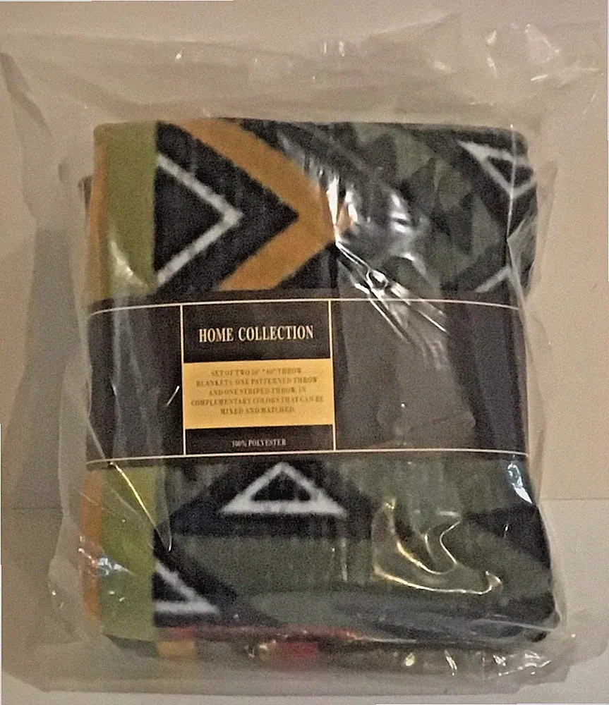 Home Collection set of two 50 x 60 inch throw blankets NIP
