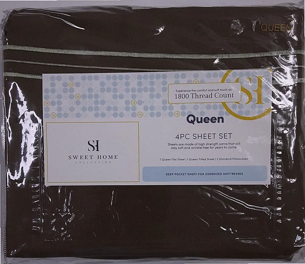New, Olive Green SWEET HOME COLLECTION 4 Piece Bedding Set (Queen)