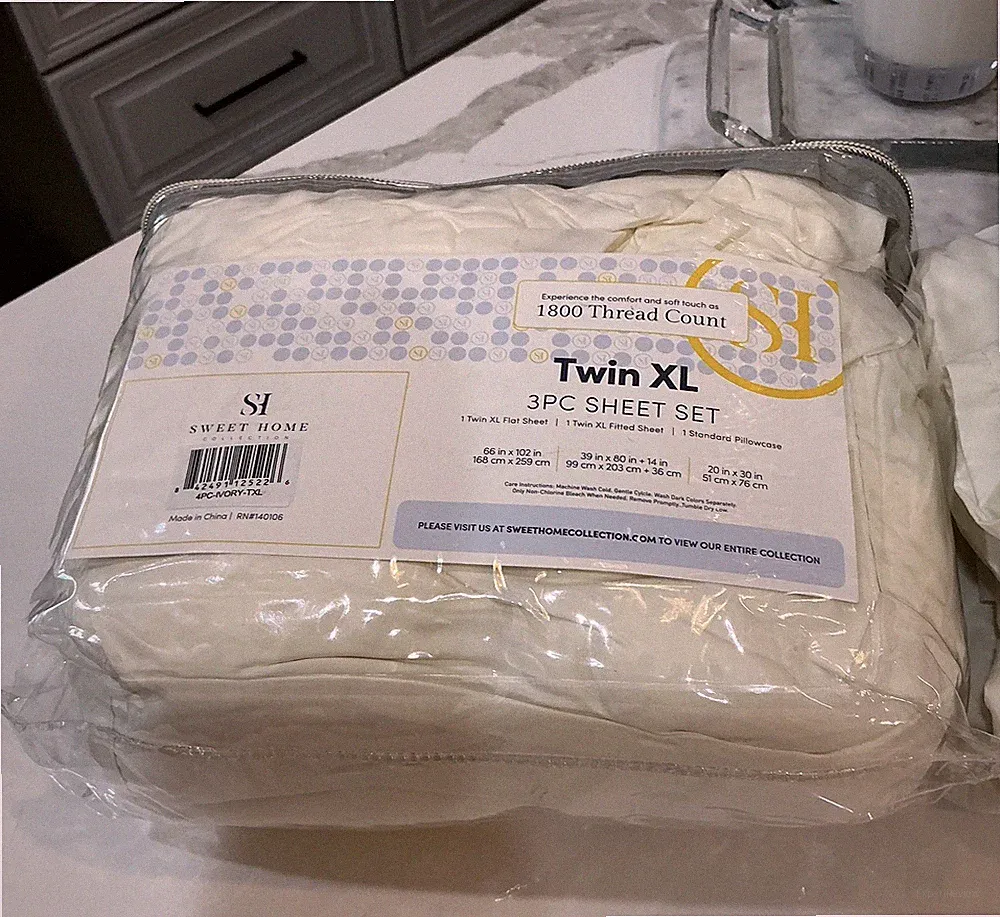 NWT Sweet Home Collection 1800 Thread Count 3Pc Bed Set Egyptian Cotton TWIN XL