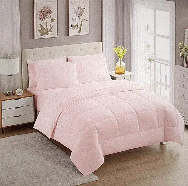 Pink Sweet Home Collection 7 Piece Comforter Set FULL