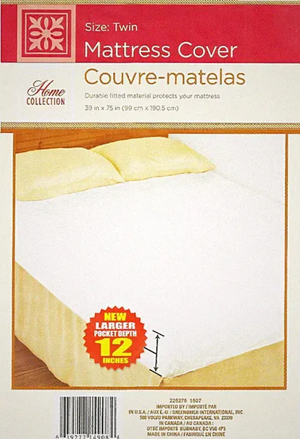 Plastic MATTRESS COVER TWIN Size Fitted pad Protector Durable Waterproof vinyl