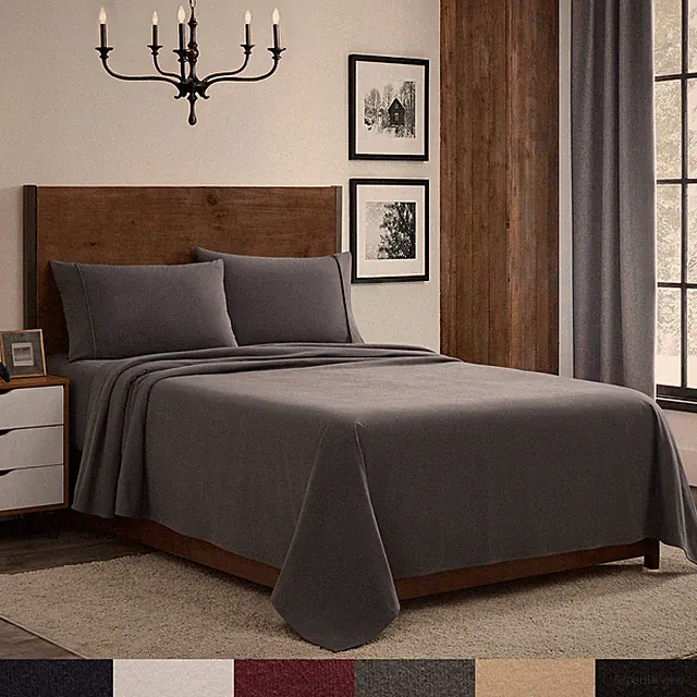 Sweet Home Collection 100% Cotton Flannel Solid Sheet Set