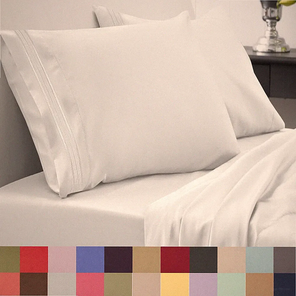 Sweet Home Collection 1800 Series Deep Pocket Microfiber 4 Piece Sheet Set
