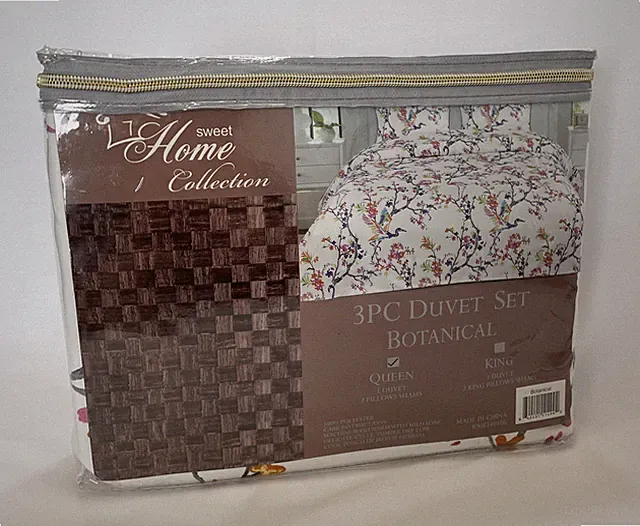 Sweet Home Collection 3 Piece Luxury Botanical Fashion Duvet Set Size Queen New