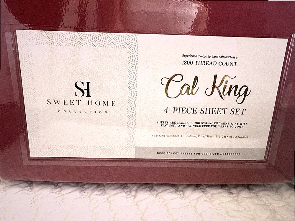 Sweet Home Collection 4-piece Sheet Set California King 1800 Thread Count