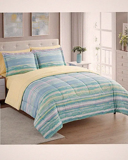 Sweet Home Collection 5 Piece Comforter Set Bag Solid Color All Season Soft Down