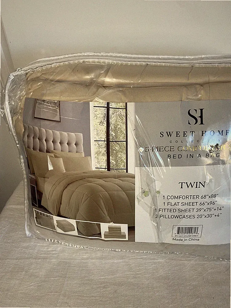 Sweet Home Collection 5 Piece Comforter Set Twin Solid Color All Season Soft K1