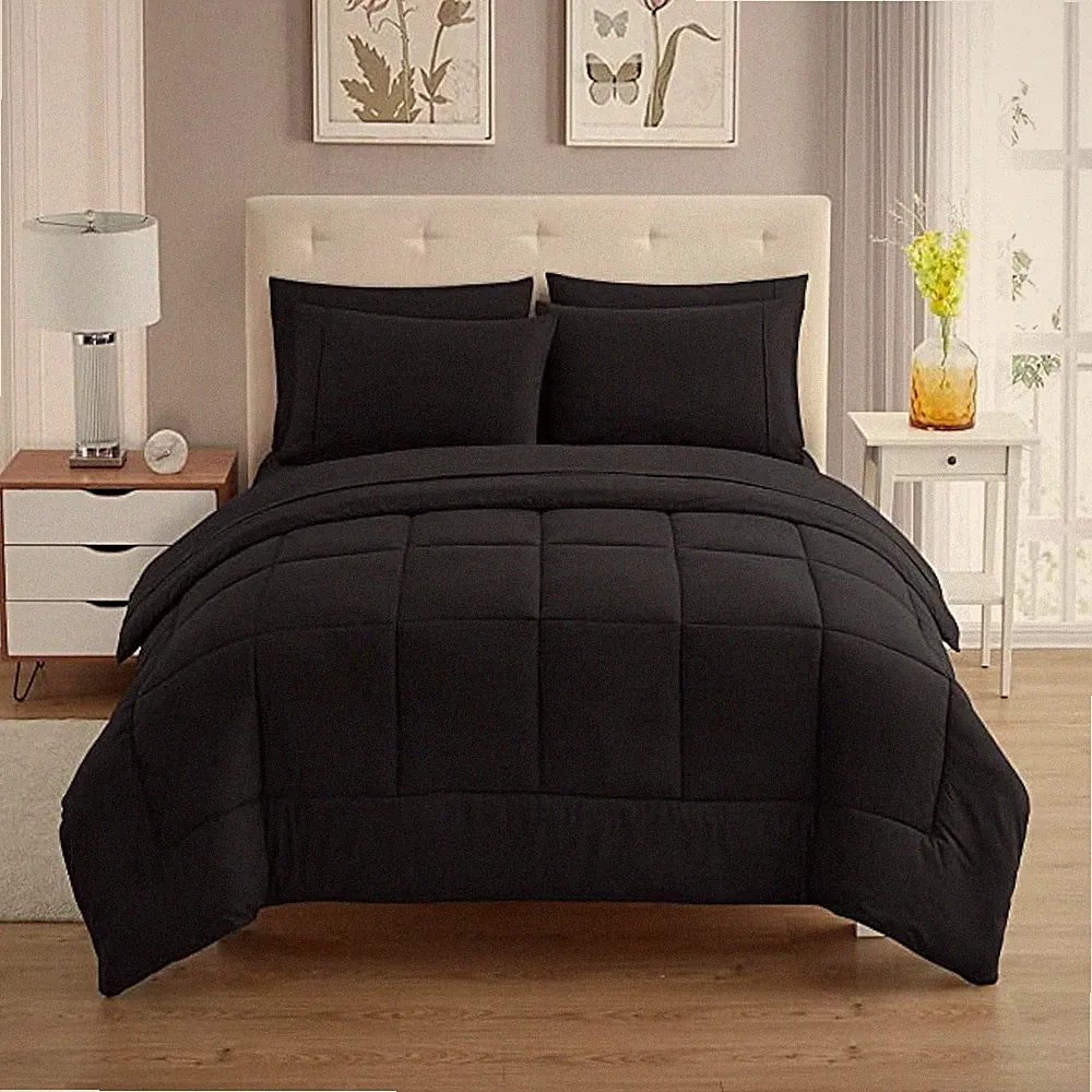 Sweet Home Collection 7 Piece Comforter Set Bag Solid Color All Season