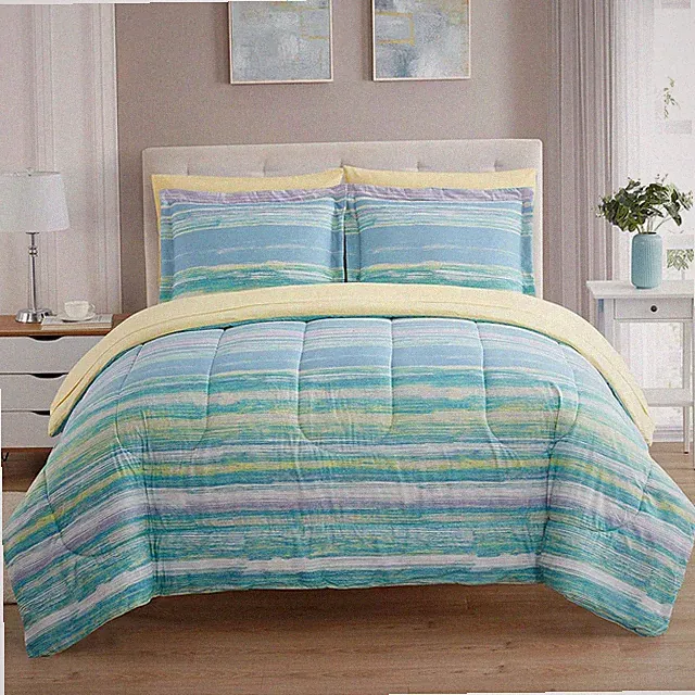 Sweet Home Collection 7 Piece Comforter Set Bag Solid Color All Season Soft down