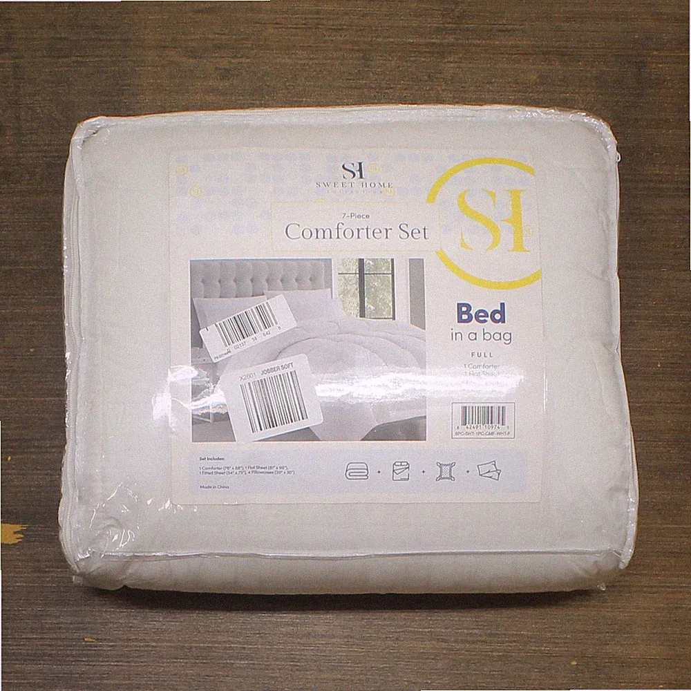 Sweet Home Collection Alternative 7-Pc. Full Comforter Set Bedding White Full