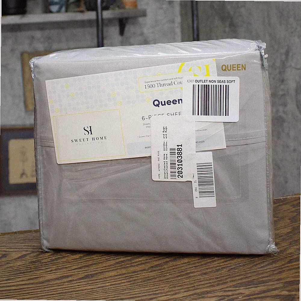 Sweet Home Collection Count Sheets Set with Pillow Cases Silver Gray Queen