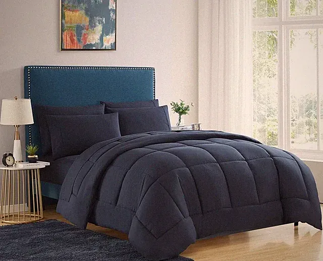 Sweet Home Collection Down Alternative Comforter All Season NAVY - QUEEN