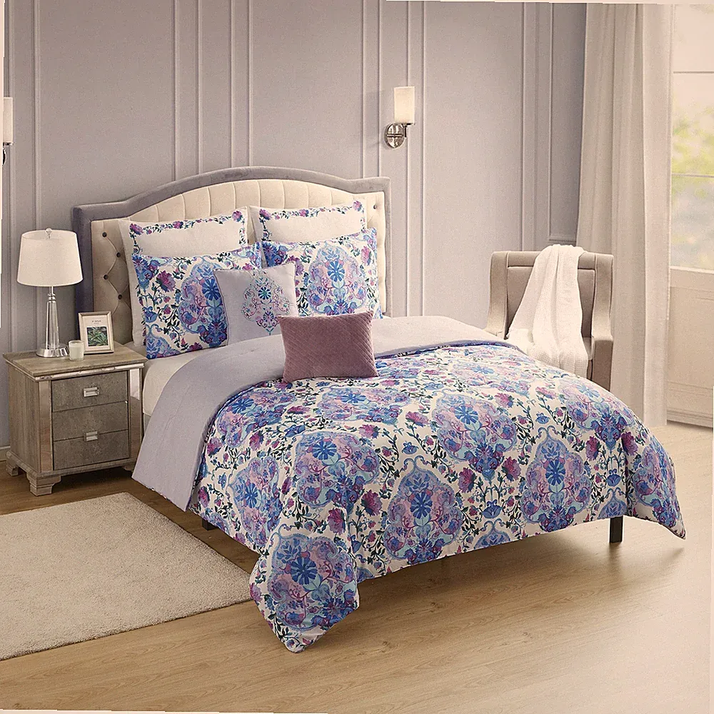 Sweet Home Collection Juliette 7 Piece Floral Comforter Set