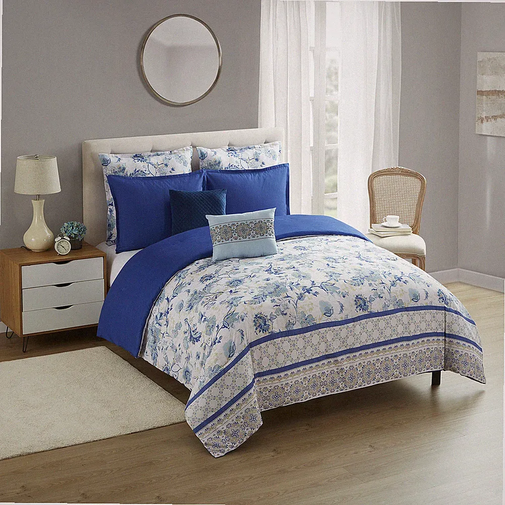Sweet Home Collection Margolis 7 Piece Floral Comforter Set