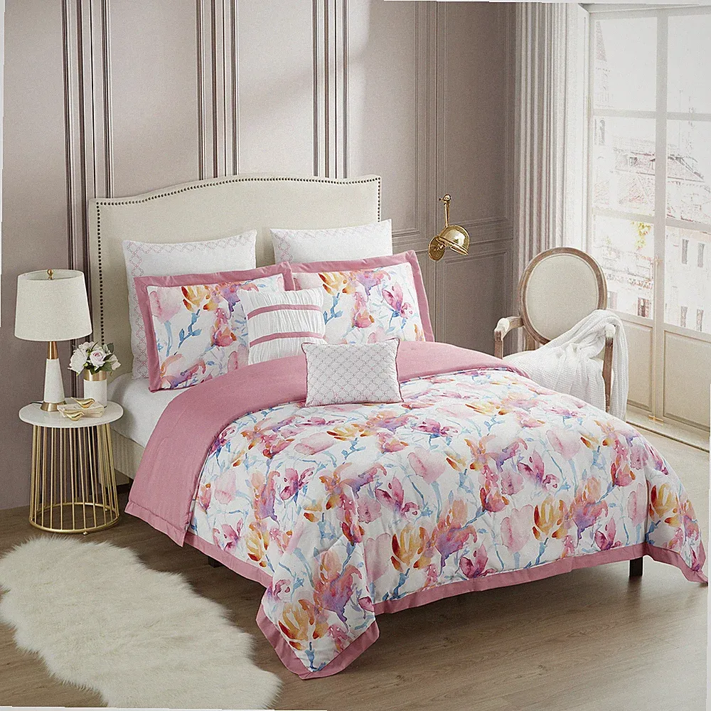 Sweet Home Collection Melrose 7 Piece Floral Comforter Set