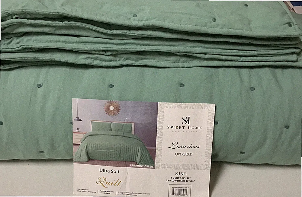 🌿 SWEET HOME COLLECTION QUILT SET VINTAGE PREWASH REVERSIBLE PATTERN KING👇