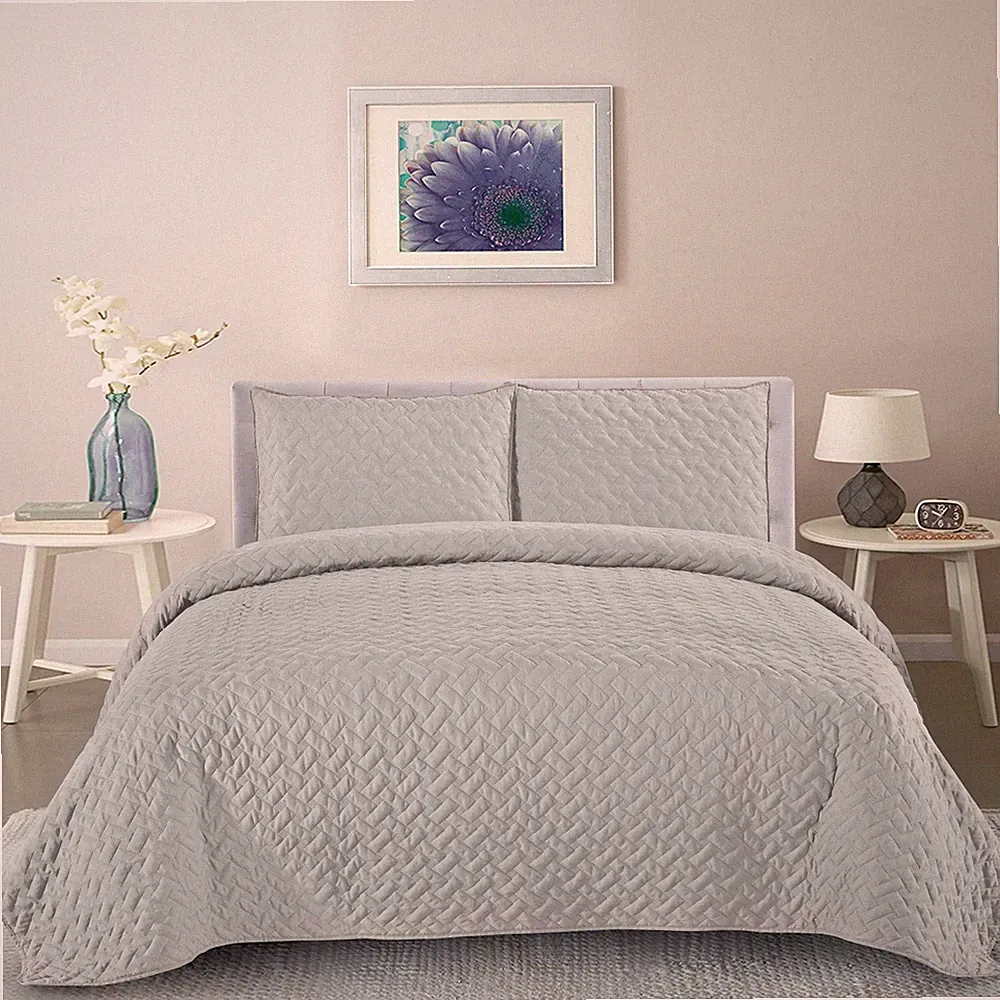 Sweet Home Collection Quilts Queen Size 3 Piece Set Vintage Pre Wash Oversize...