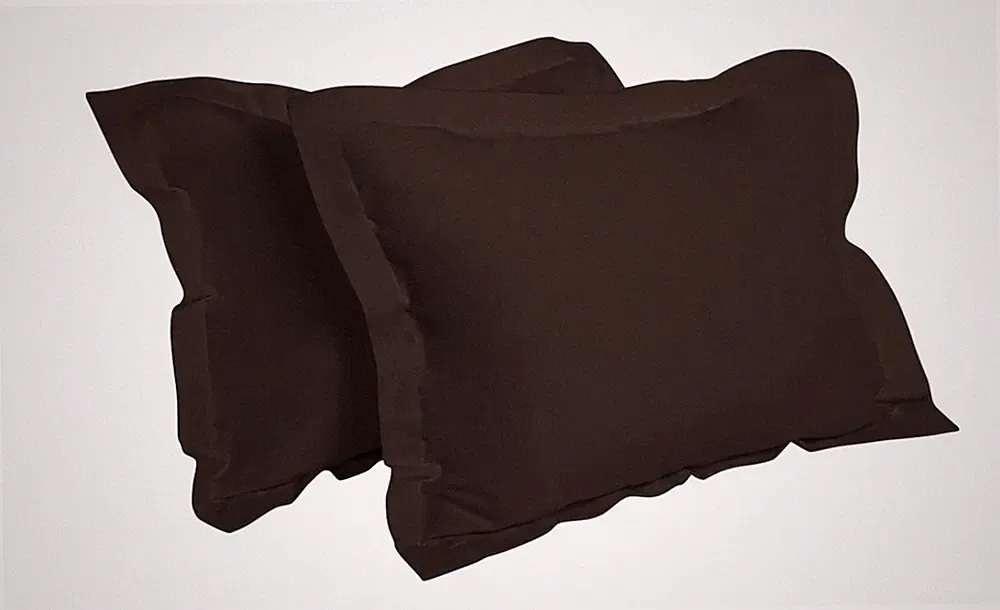 Sweet Home Collection Reversible Pillow Shams Set Brown Beige Zipper Closure