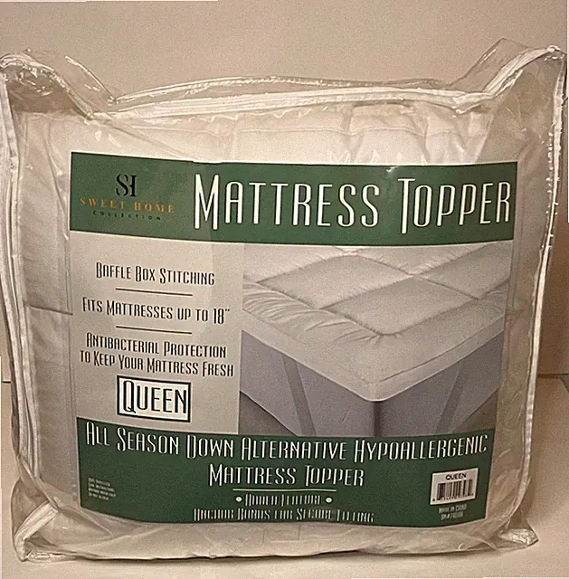 Sweet Home Queen Size Mattress Topper 2" Hypoallergenic Down Alternative NEW