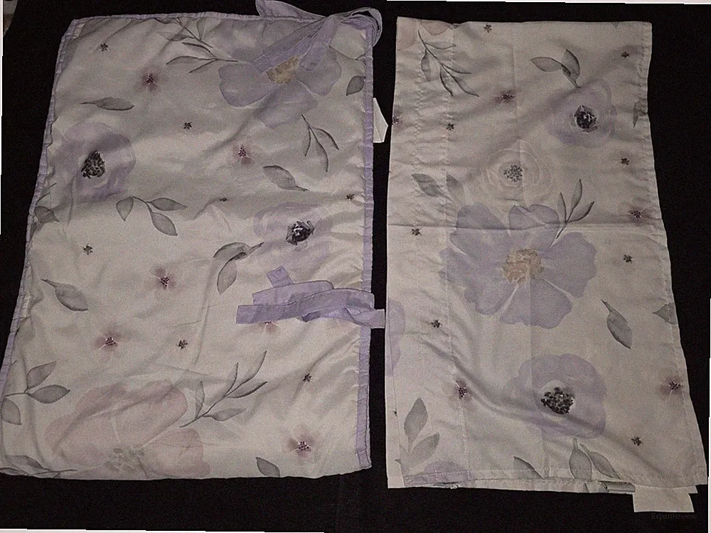 Sweet Jojo Designs Lavender Floral Crib Bedding Set Polyester White Gray
