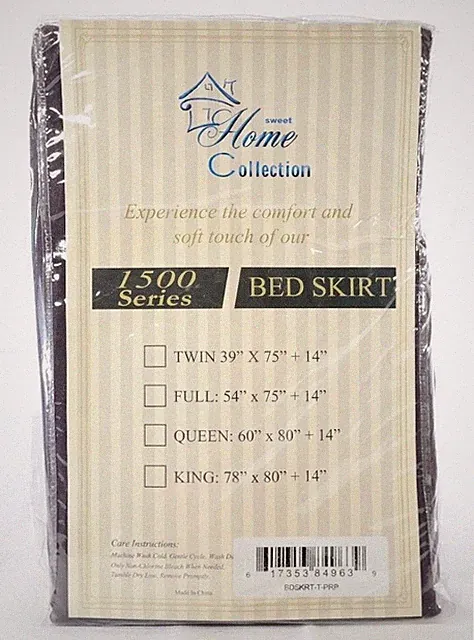 Twin Size Bed Skirt Purple Twin 39"x75" + 14" TF