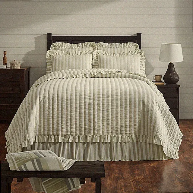 VHC Finders Keepers Ruffled King Quilt 97x106~ Farmhouse Bedding